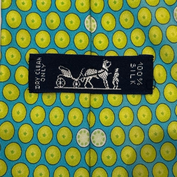 Hermes Designer Tie - Lemon/Lime - Picture 6 of 7